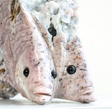 Pink Amethyst Double Fish Sculpture
