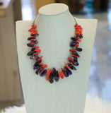 African Red Coral and Amethyst Necklace