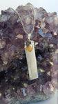 selenite with Black Tourmaline Necklace