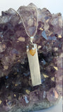 selenite with Black Tourmaline Necklace